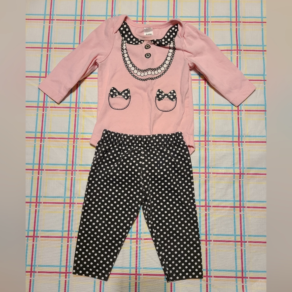 🌟5/$25 Polka Dot Set Size 3-6 Months